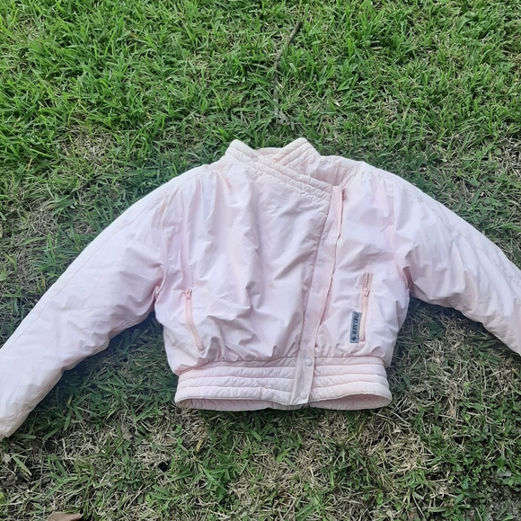 VTG Pastel Pink Puffy Jacket Ski Winter Quilted 38 - Picture 3 of 13